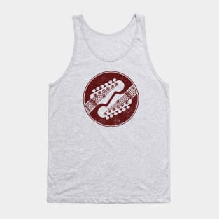 Electric Guitar Headstock Circle Light Theme Tank Top